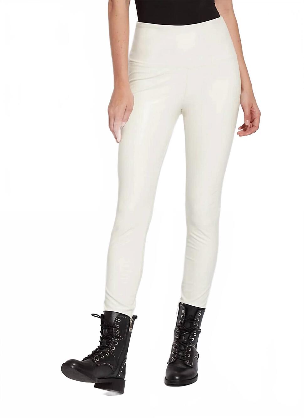 NEW LYSSE textured leather legging in snow white